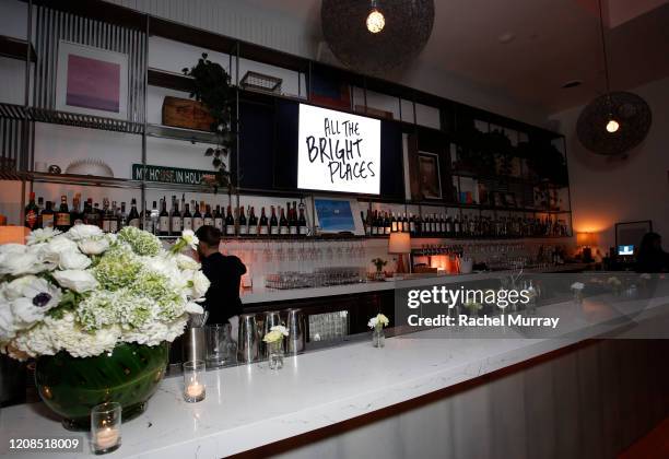 View of the atmosphere at the Netflix Premiere of "All the Bright Places" on February 24, 2020 in Hollywood, California.