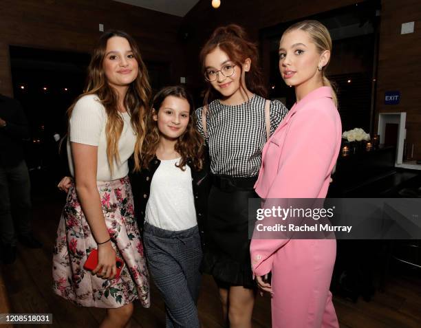 Annie LeBlanc, Hayley LeBlanc, Anna Cathcart, and Lilia Buckingham attend the Netflix Premiere of "All the Bright Places" on February 24, 2020 in...