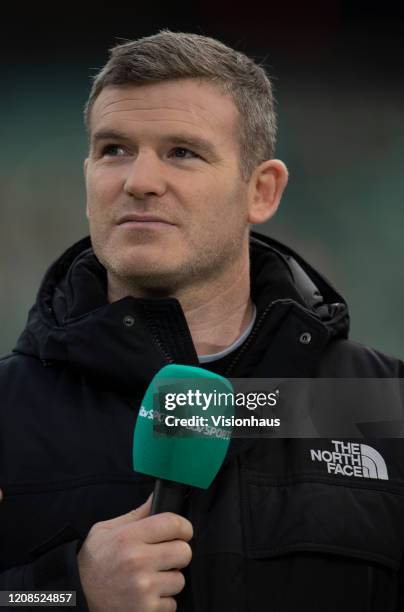 Former Ireland international Gordon D'Arcy, working for broadcaster ITV before the 2020 Guinness Six Nations match between England and Ireland at...