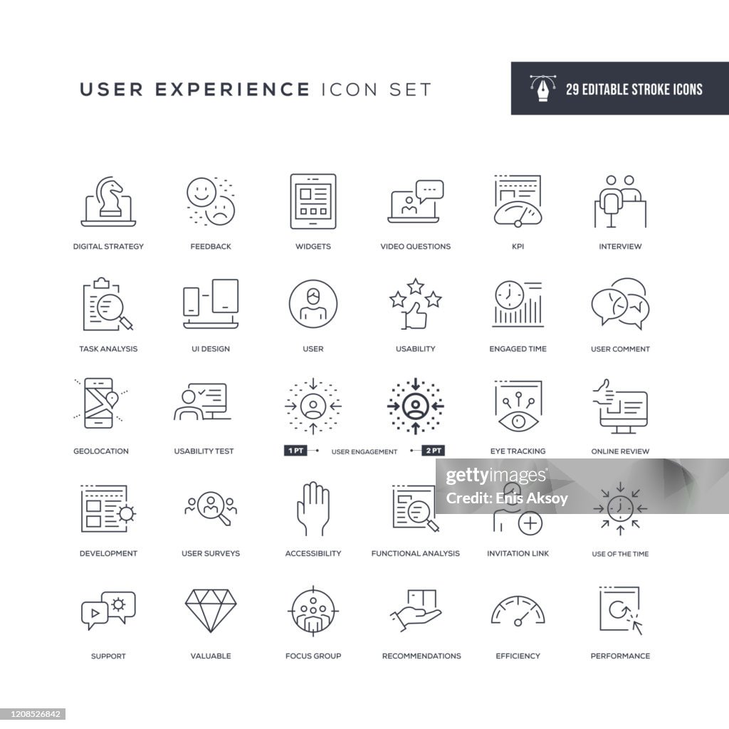 User Experience Editable Stroke Line Icons