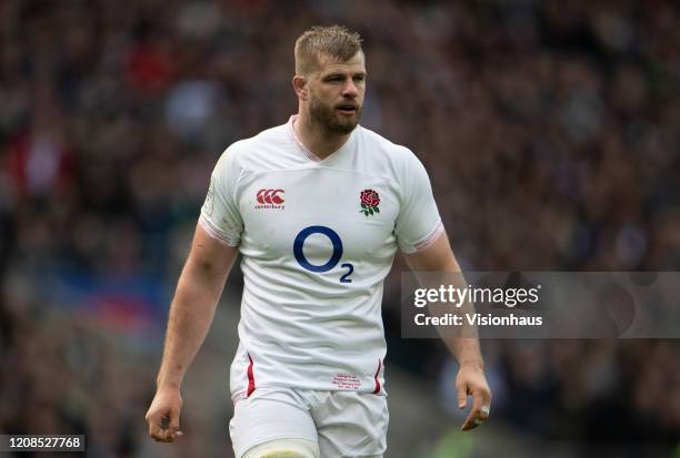 George Kruis of England during the 2020 Guinness Six Nations match between England and Ireland at Twickenham Stadium on February 23, 2020 in London,...
