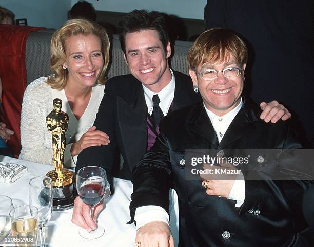 Jim Carrey, Emma Thompson and Elton John