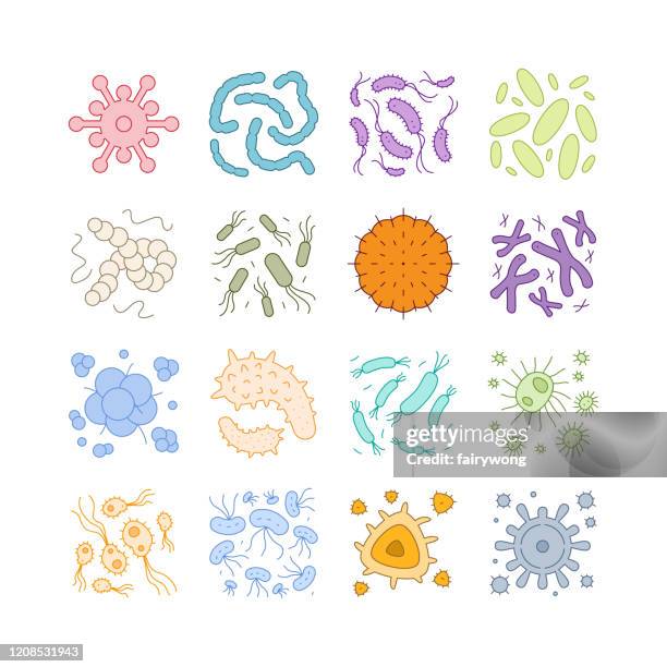 ilustrações de stock, clip art, desenhos animados e ícones de virus, bacteria, germs and microbe,vector icon - célula vegetal