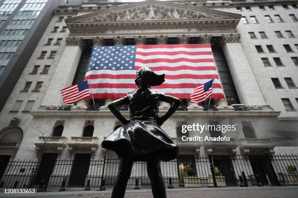 New York Stock Exchange building is seen at the Financial District in New York City, United States on March 29, 2020. New York is ranked as one of...