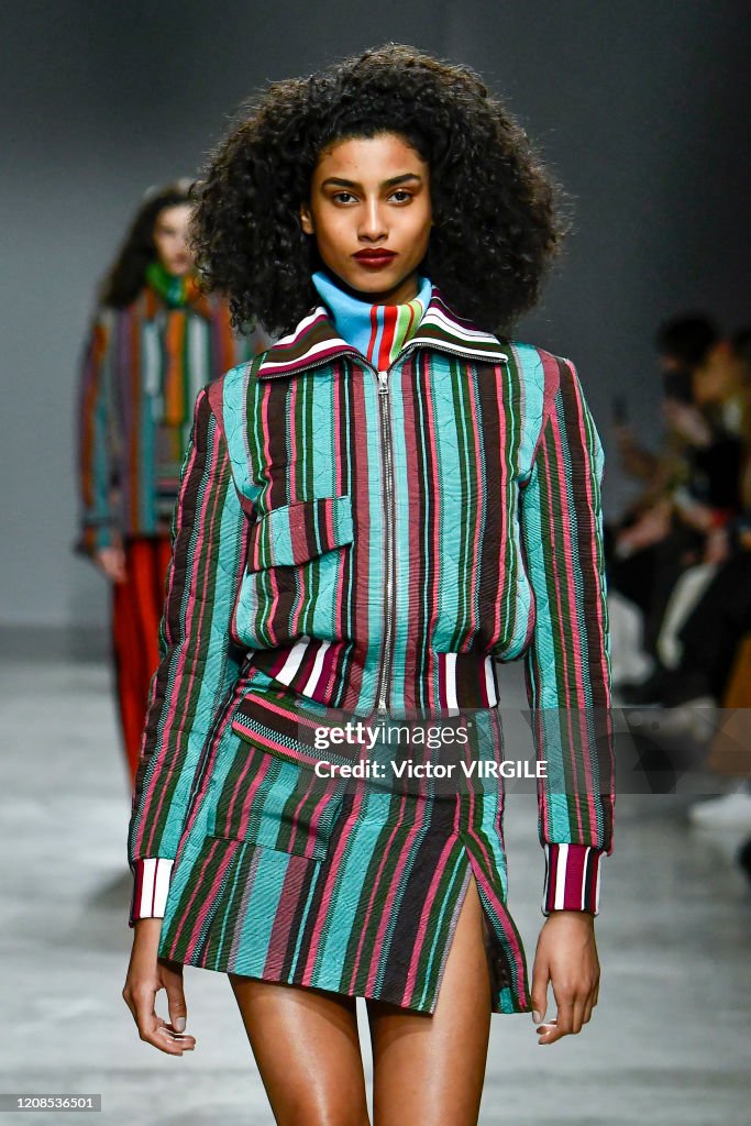 Imaan Hammam walks the runway during the Kenneth Ize Ready to Wear ...