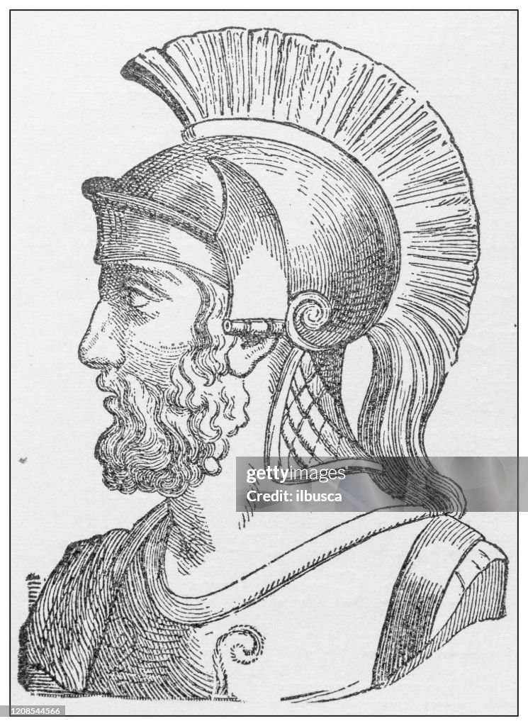 Antique illustration of important people of the past: Themistocles