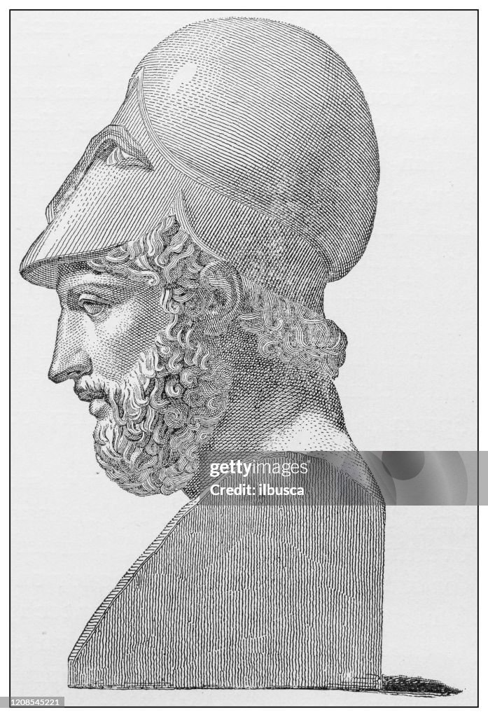 Antique illustration of important people of the past: Pericles