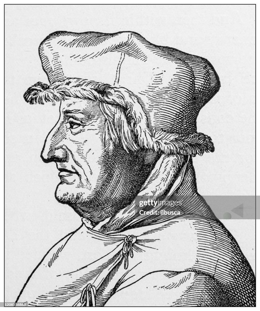 Antique illustration of important people of the past: Nicholas Copernicus