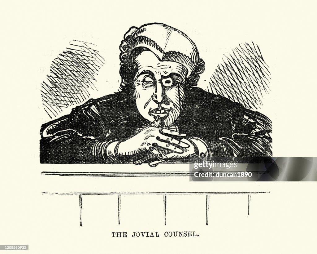 Jovial counsel, Lawyer. Law courts, Victorian London Characters, 1850s