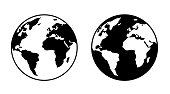 Monochrome Earth symbol mark set