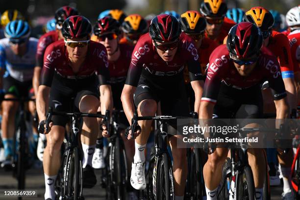 Salvatore Puccio of Italy and Team INEOS / Chris Froome of The United Kingdom and Team INEOS / Michal Golas of Poland and Team INEOS / Peloton /...