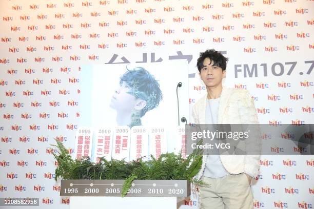 Singer Michael Wong attends a Press conference to promote his new album on February 25, 2020 in Taipei, Taiwan of China.