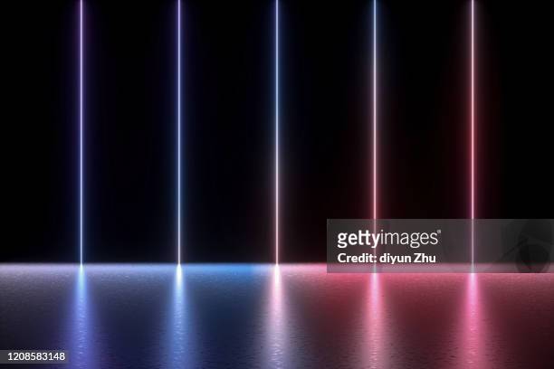 neon light and background,3d render - glowing lines stock pictures, royalty-free photos & images