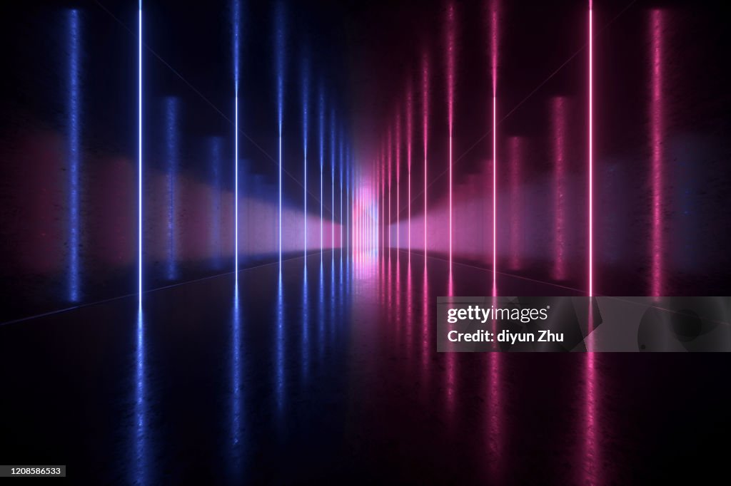 Abstract neon light background,3d render