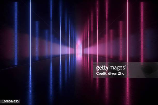 abstract neon light background,3d render - illuminated stock pictures, royalty-free photos & images