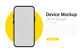 Smartphone blank screen. Device mockup. UI and UX design interface. Vector