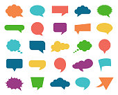 Color Speech Bubble Icons Set
