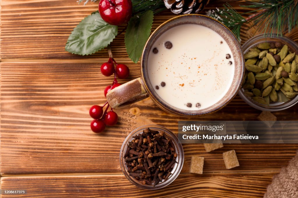 Indian traditional New Year theme masala drink