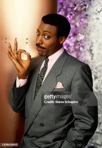 Portrait of American comedian and television host Arsenio Hall, Los Angeles, California , late 1980s or early 1990s.