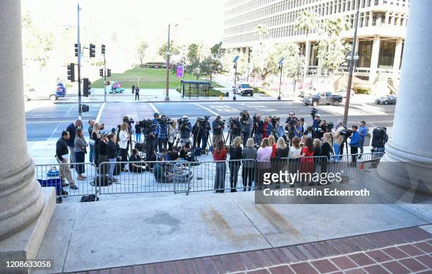 Silence Breakers Hold Press Conference In Los Angeles Following Guilty Verdict In Harvey Weinstein Trial at Los Angeles City Hall on February 25,...