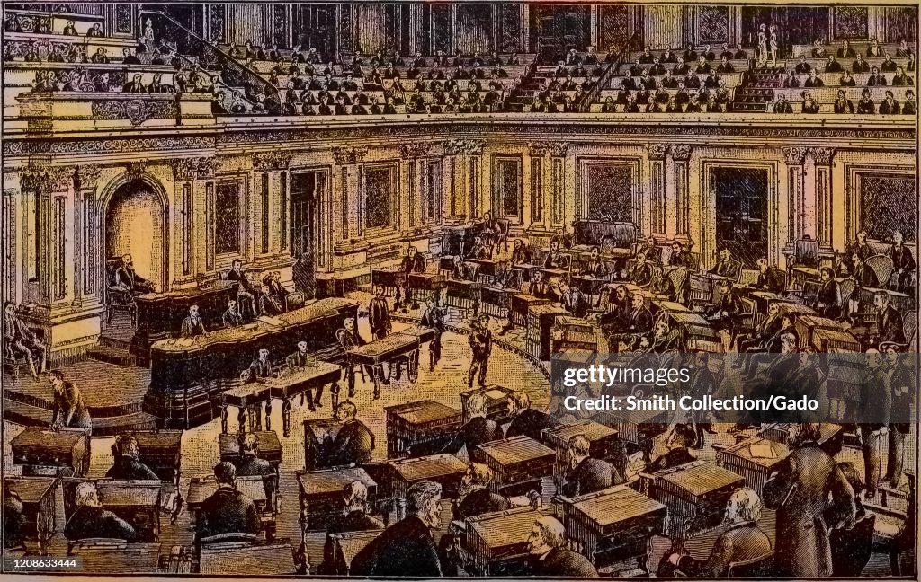 Senate.gov Engraving of the United States Senate chamber in Washington, District ...