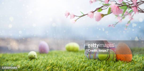 magic easter landscape - easter stock pictures, royalty-free photos & images