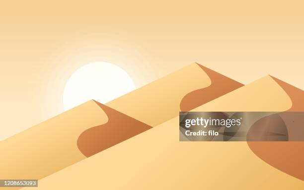 illustrazioni stock, clip art, cartoni animati e icone di tendenza di dune di sabbia del deserto - dune