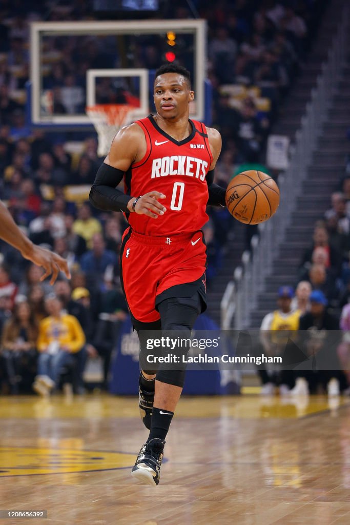 Russell Rockets Basketball Russell Westbrook of the Houston Rockets dribbles the ball in the ...