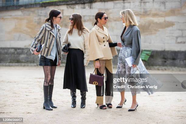 Madelynn Furlong, Sophia Roe, Geraldine Boublil and Anne Laure Mais is seen outside Dior during Paris Fashion Week - Womenswear Fall/Winter 2020/2021...