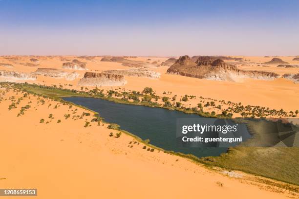 legendary ounianga serir lake in the ennedi region, sahara, chad - chad central africa stock pictures, royalty-free photos & images