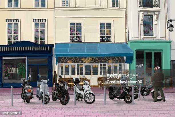 stockillustraties, clipart, cartoons en iconen met café in parijs - bar paris