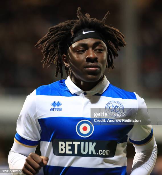 Eberechi Eze of QPR in action during the Sky Bet Championship match between Queens Park Rangers and Derby County at The Kiyan Prince Foundation...