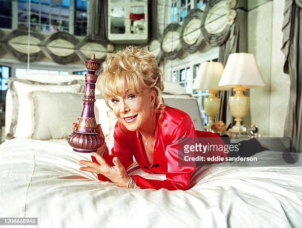 Actress Barbara Eden best known for her starring role of 'Jeannie' in the TV sitcom 'I Dream of Jeannie' photographed in her Deep Canyon, Los Angeles...