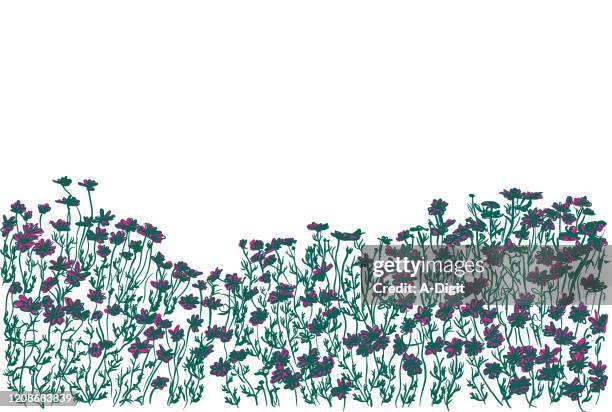 flowerbed background pink - art decor stock illustrations