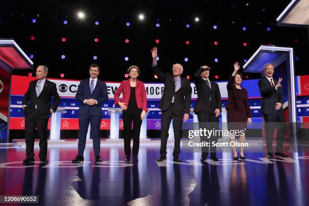 Democratic presidential candidates former New York City Mayor Mike Bloomberg, former South Bend, Indiana Mayor Pete Buttigieg, Sen. Elizabeth Warren...