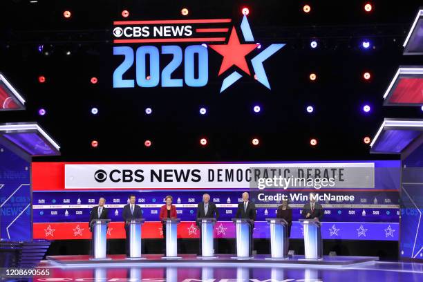 Democratic presidential candidates former New York City Mayor Mike Bloomberg, former South Bend, Indiana Mayor Pete Buttigieg, Sen. Elizabeth Warren...