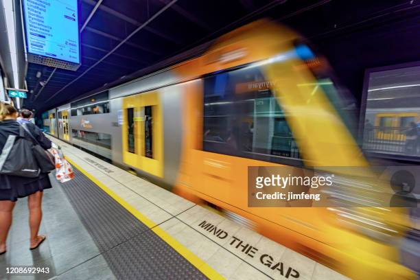 subway station in sydney, australia. - sydney train stock pictures, royalty-free photos & images