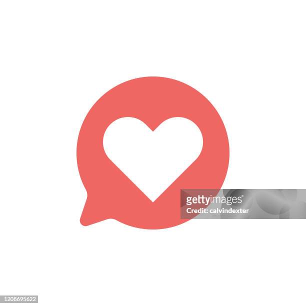 emoticon on speech tought bubble icon design - heart stock illustrations