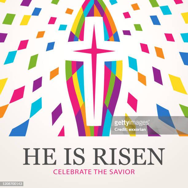 celebrate the risen savior - easter sunday stock illustrations
