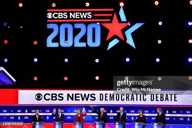 Democratic presidential candidates former New York City Mayor Mike Bloomberg, former South Bend, Indiana Mayor Pete Buttigieg, Sen. Elizabeth Warren...