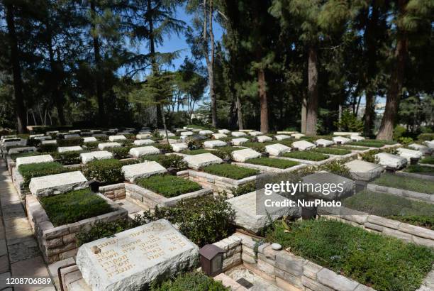 Military Cemetery in Mount Herzl, Jerusalem. On Wednesday, March 11 in Jerusalem, Israel.