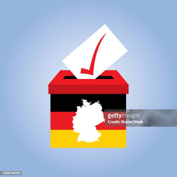 deutsche flagge ballot box icon - politische wahl stock-grafiken, -clipart, -cartoons und -symbole