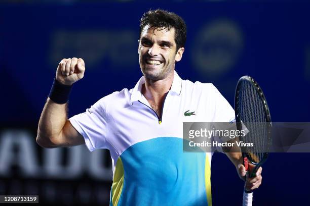 Pablo Andujar of Spain reacts during the singles match between Rafael Nadal of Spain and Pablo Andujar of Spain as part of the ATP Mexican Open 2020...