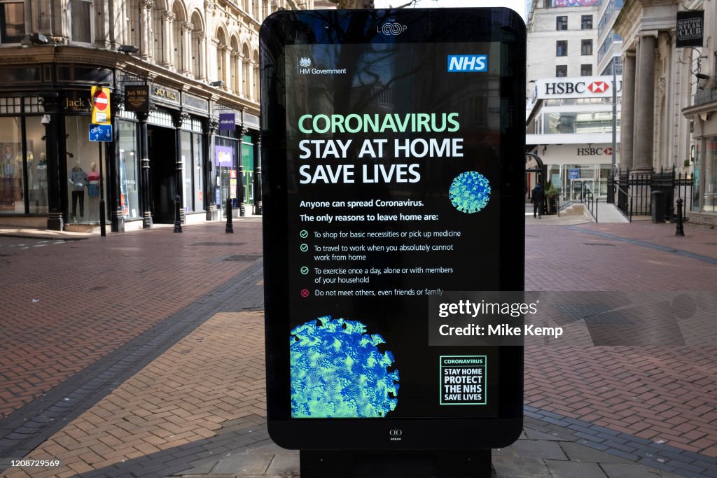 Birmingham City Centre Deserted Under Covid-19 Outbreak