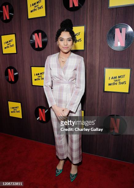 Sofia Bryant attends the premiere of Netflix's "I Am Not Okay With This" at The London West Hollywood on February 25, 2020 in West Hollywood,...