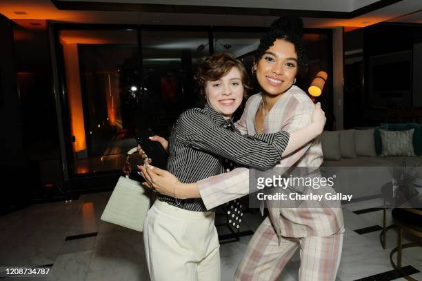 Sophia Lillis and Sofia Bryant attend the premiere of Netflix's "I Am Not Okay With This" at The London West Hollywood on February 25, 2020 in West...