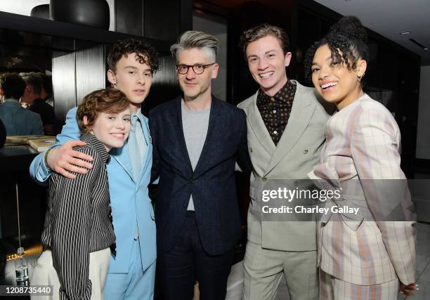 Sophia Lillis, Wyatt Oleff, Jonathan Entwistle, Richard Ellis, and Sofia Bryant attends the premiere of Netflix's "I AM NOT OKAY WITH THIS" at The...