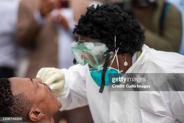 The Gauteng government deployed a team of health workers to the Stjwetla informal settlement to test people for COVID-19 on day 5 of National...