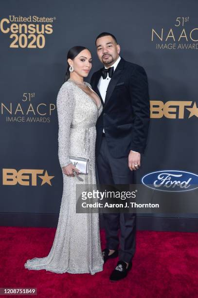 Gia Casey and DJ Envy attend the 51st NAACP Image Awards at the Pasadena Civic Auditorium on February 22, 2020 in Pasadena, California.