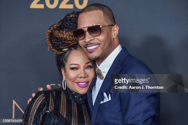 Tameka "Tiny" Cottle and T.I. Attend the 51st NAACP Image Awards at the Pasadena Civic Auditorium on February 22, 2020 in Pasadena, California.
